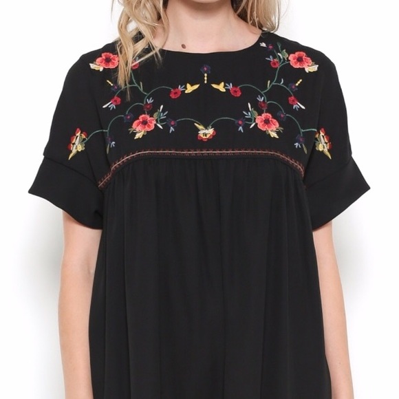 SOLD OUT Embroidered Babydoll Dress - Picture 4 of 4